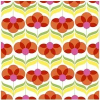 HOME FASHION Papierserviette 20 Servietten Geo Flowers Red 33x33cm, (20 St)