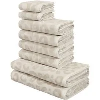 OTTO home Handtuch Set Anna Leopardenmuster, 8-tlg Handtuch-Set, 100% Baumwolle, Frottiervelours (Set, 8-St), Duschtücher, Handtücher und Gästetücher, weich, modern, Animal Print