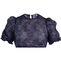 MarJo Dirndlbluse Dirndlbluse Pfarrwerfen dark night vintage blue