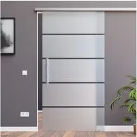 AMOD Glasschiebetür P1-GE420 (SlimLine, Komplett Set), mit Griffstange-42cm und SoftStop