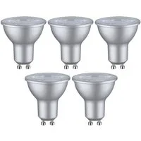 Paulmann LED-Leuchtmittel 5er Pack 460lm 2700K 4,9W RAL 9006 230V, GU10, 5 St., Warmweiß