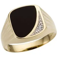 Firetti Siegelring Schmuck Geschenk Gold 333 Herrenring Farbsteinring Onyx, mit Onyx - mit Brillant