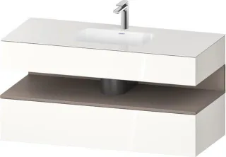 Duravit Qatego Einbauwaschtisch mit Konsolenwaschtischunterbau Weiß Hochglanz 1200x550x600 mm - QA47 QA4787043220000