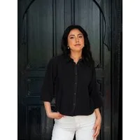 Passioni Hemdbluse aus Musselin Loose Fit Bluse