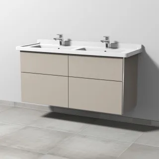 Sanipa 3way Waschtischunterbau zu Duravit Starck 3 Waschtisch mit 4 Auszügen, Kaschmir-Matt BP7131U