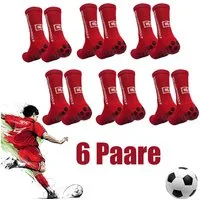MOPUEA Sportsocken Sportsocken Fußballsocken Gummipunkten 6 Paare Rutschfest Atmungsaktiv