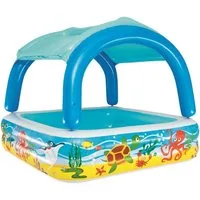 Bestway Planschbecken Bestway Planschbecken mit Sonnendach - Aufblasbarer Kinderpool Pool