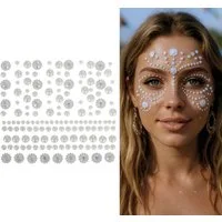 Fiestas Guirca Kostüm, Schmuck Gesicht Glitzerperlen Karneval Make-Up Sticker Dekorationen De