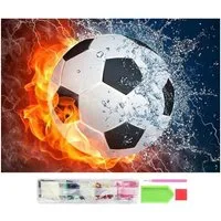 HURTNET Malen nach Zahlen Diamond Painting Set 5D Mosaik Stickerei Bild 30x40cm Motiv Fußball (Komplettes 5D Diamond Painting Bastelset 30x40 cm mit Zubehör, Komplett-Set mit Leinwand, Steinen & Zubehör), Selbstklebendes 5D Diamond Painting Set 30x40