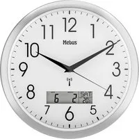 Mebus Wanduhr Mebus 19422 Funk Wanduhr 30 cm x 30 mm Silber