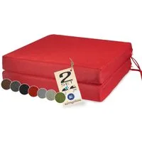 sunnypillow Stuhlkissen 2er Set Stuhlkissen mit Bändern "HAVANA" viele Farben zur Auswahl, Rot