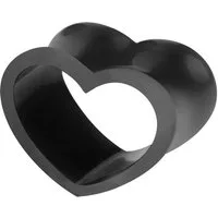 Taffstyle Plug Piercing Silikon Motiv Form Herz Double Flared, Flesh Tunnel Ohr Piercing Plug Silikon Motiv Form Herz Double Flared