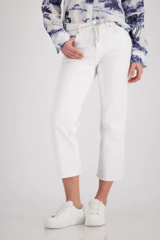 monari - Straight-Leg-Jeans mit Fransendetails - Gr. - 36