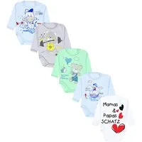 TupTam Langarmbody TupTam Unisex Baby Langarm-Body mit Aufdruck 5er Set