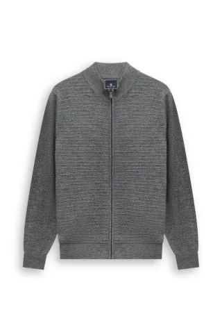 State of Art - Strickjacke mit Stehkragen blau - Gr. - M
