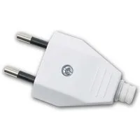 world-trading-net Euroflachstecker 5x Europa-Flachstecker, weiß, Schraubanschluss