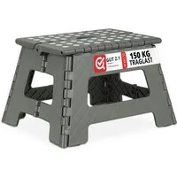 relaxdays Sitzhocker Klapphocker faltbar M (1 St), Hellgrau