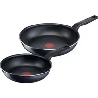 Tefal Pfannen-Set XL Force, Aluminium (Set, 2-tlg., je 1 Pfanne Ø 24/28 cm, H: 6 cm), Antihaft, Thermo-Signal, tiefe Form, alle Herdarten außer Induktion