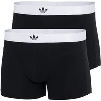 adidas Originals Trunk Comfort Flex Cotton Body Lines (2er Pack) ohne Eingriff, elastisch, atmungsaktiv, weich, Logo-Bund