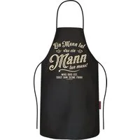RAHMENLOS® Grillschürze Kochschürze Küchenschürze als Geschenk: Ein Mann tut was er tun muss