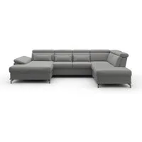 sit&more Wohnlandschaft Cabrio U-Form, B: 359 cm, mit Sitztiefen-, Arm- & Kopfteilverstellung, 3 Nierenkissen, Federkern, mit Schlaffunktion und Stauraum