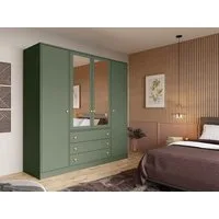 Beautysofa Kleiderschrank mit Spiegel und 3 Schubladen (Zur Auswahl: zweitürig, dreitürig oder viertürig, verschiedene Farben) Höhe 200 cm