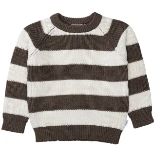 BASEFIELD - Kn.-Pullover mokka mel.str. - Gr. - 110