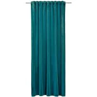 Gözze Vorhang MAGNUM, 135 x 245 cm, Petrolfarben, Samtoptik, verdeckte Schlaufen, halbtransparent, Polyester, verdeckte Schlaufen, Blickdicht