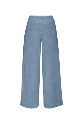 Rich & Royal - Crinkled straight leg pants cruise blue - Gr. - L