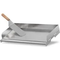 BBQ-Toro Grillplatte Edelstahl Grillplatte, 49,5 x 28 cm BBQ Plancha, Grillblech