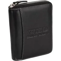 Wild Things Only !!! Geldbörse RFID Leder Portmonne Geldbörse Herren mit Reißverschluss Hochformat, RFID Schutz