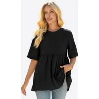 Imily Bela T-Shirt Damen Lässiges Babydoll Tunika Oberteil (Packung, 1-tlg., 1per-Pack) mit Rüschensaum