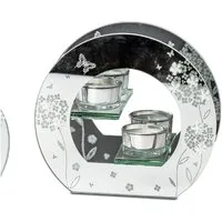 formano Windlicht Frühlingszeit, Spiegelglas, Silber, Blumen, H: 16.5cm