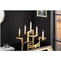 riess-ambiente Kerzenhalter ABSTRACT 50cm gold · Kerzenständer aus Metall im geometrischen Design (Einzelartikel, 1 St), Dekoration · für Stabkerzen · Accessoire für Wohnzimmer, Flur & Co.