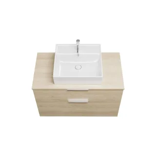 Burgbad Keramik Waschtisch-Set Eqio Eiche Dekor Cashmere/Alpinweiss, SGUP100F3180C0001 SGUP100F3180C0001