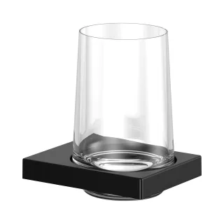 KEUCO Edition 11 Black Selection Glashalter, schwarz matt, mit Echtkristallglas, 11150379000 11150379000