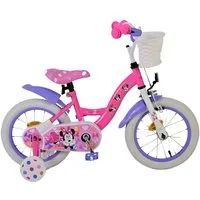 Volare Kinderfahrrad 14 Zoll Kinderfahrrad Mädchenfahrrad Fahrrad Minnie Mouse 21412-SACB, Rücktritt, Korb, Stützräder