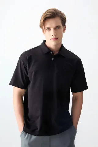 Übergrößiges Polo-Kragen T-Shirt