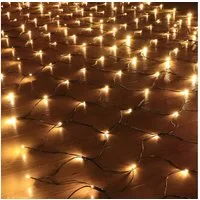 Rosnek LED-Lichternetz Solar Wasserdichte Mesh Lichterkette für Weihnachten Party Garten deko, 1.5*1.5M/3*2M, Solar Lichternetz Außen Inner mit 8 Modi