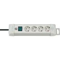 Premium-Line Steckdosenleiste 4-fach hellgrau, 1,8 Meter
