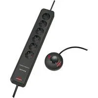 Eco-Line Comfort Switch Steckdosenleiste 6-fach anthrazit, 2 Meter Stromkabel und 1,5 Meter Schalterkabel