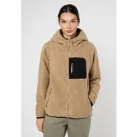 SUBLEVEL Fleecejacke Damen Teddyfleecejacke mit Brusttasche und Kapuze Fleecejacke Outdoorjacke Kuscheljacke