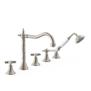 Tres 2 Griff Wannenrandarmatur Mit Griffen und Umsteller. , 24214601AC 24214601AC