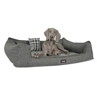 Tierlando SCOTCH VISCO - Orthopädisches Hundebett mit 2-in-1-Bezug schwarz/ graphit 1,3 m, 25 cm, 1 m