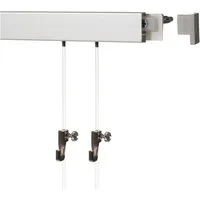 SOFT-RAIL Bilderschienenset Galerieschiene 3 Meter (2 x 1,5 m) BUDGET, Wandmontage, inkl. Montagematerial, Seile und Haken