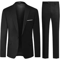 Allthemen Anzug Herren Slim Fit Hochzeitanzug mit einem Knopf Herrenanzug Set