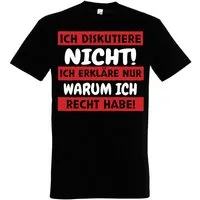 Youth Designz T-Shirt "Ich diskutiere nicht" Herren T-Shirt Print lustig Statement Geschenk mit witzigen Aufdruck für Herren