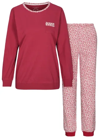 IN LINEA - Da.-Pyjama crimson floral - Gr. - 46
