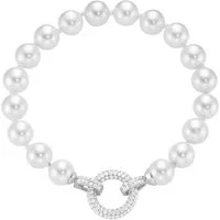 Firetti Perlenarmband Schmuck Geschenk Silber 925 Armschmuck Armband Armkette Glitzer, mit Zirkonia (synth) - mit Muschelperle