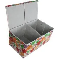 Yudu Aufbewahrungsbox Textil Organizer Aufbewahrungsbox mit 2 Klappdeckeln